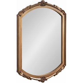 Kate and Laurel Berkshire Vintage Arched Wall Mirror, 24 x 36, Gold, Antique Ornate Arch Capsule Mirror with Detailed Frame Accenting and Classic Finish