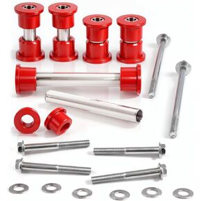 Golf Cart Front Lower Leaf Spring & Upper A-Arm Bushing Sleeves with Screws Kit for Club Car Precedent 2004-up Gas/Electric, Replace Polyurethane Bushing Sleeve Bolt OEM # 102956201 102288101