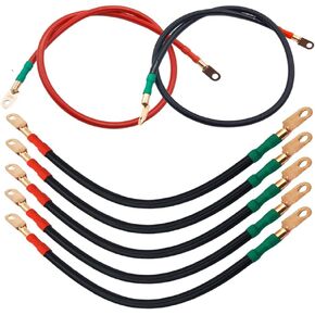 DSkoiph 7 PCS 4 Gauge Pure Copper Golf Battery Wiring Cables 48Volt Golf Cart Battery Cables Compatible with Club Car DS & Precedent 1994 Up