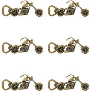 Buzz & Pop Vintage Motorcycle Bottle Opener for Beer and Soda, Classic Novelty Gift for Men, Home Bars, Kitchens, Camping, and Tailgating (Set of 6)