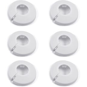 Yinpecly 6Pcs Pipe Cover Decoration fit 3/4 inch Outer Diameter Flange Water Pipe PP Plastic 20mm Escutcheon Collar Pipe Cover Radiator for Wall Pipe Tube Decoration White