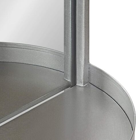 Kate and Laurel Estero Modern Metal Wall Mirror with Shelf, 11" x 24", Silver, Chic Contemporary Wall Accent in Saudi Arabia