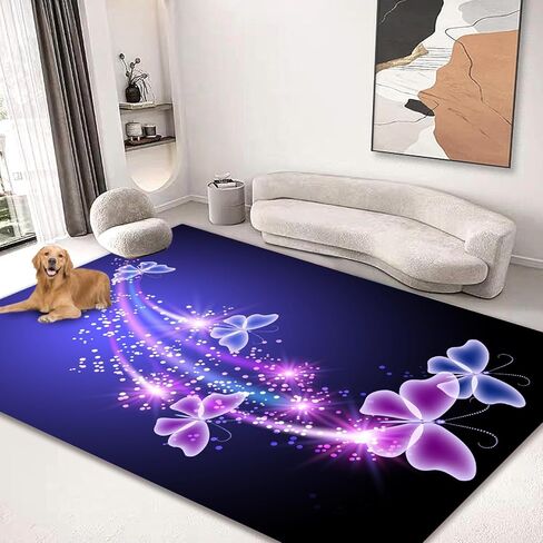 Area Rug 5'x4' Carpet for Bedroom Living Room Kids Nursery Room Home Decor Soft Rugs Mat Non Slip Butterfly Stars in Saudi Arabia