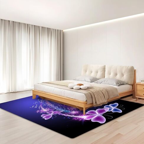 Area Rug 5'x4' Carpet for Bedroom Living Room Kids Nursery Room Home Decor Soft Rugs Mat Non Slip Butterfly Stars in Saudi Arabia