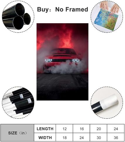 JDM Car Poster Muscle Car Challenger Canvas Art Poster and Wall Art Picture Print Modern Family Bedroom Decor Posters 12x18inch(30x45cm) in Saudi Arabia