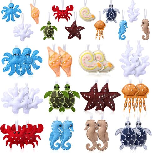24 Pcs Christmas Ice Cream Felt Decor,3D Ice Cream Small Hanging Candy Craft Tree Ornaments Dessert Ice Cream Pendant for Xmas Christmas Party Decor Supplies in Saudi Arabia