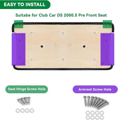 XUANYUDG0769 مقاعد بديلة لعربة الجولف بما في ذلك الجزء السفلي للمقعد ومسند الظهر لسيارة Club DS 1982-2000.5، أسود in Kuwait