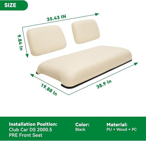 XUANYUDG0769 مقاعد بديلة لعربة الجولف بما في ذلك الجزء السفلي للمقعد ومسند الظهر لسيارة Club DS 1982-2000.5، أسود in Kuwait