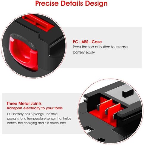 Upgraded to 3.6Ah Ni-Mh HPB18 Replacement for Balck and Decker 18 Volt Battery Compatible with Black and Decker 18V HPB18 244760-00 A1718 FS18FL FSB18 Firestorm 18 Volt Cordless Power Tools (Red) in Saudi Arabia