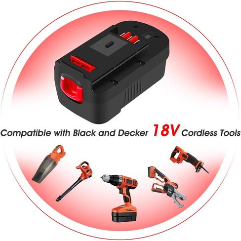 Upgraded to 3.6Ah Ni-Mh HPB18 Replacement for Balck and Decker 18 Volt Battery Compatible with Black and Decker 18V HPB18 244760-00 A1718 FS18FL FSB18 Firestorm 18 Volt Cordless Power Tools (Red) in Saudi Arabia