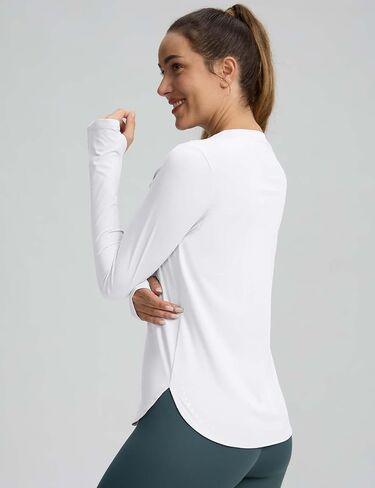 Long Sleeve Running Shirts Women Workout Tops Active Athletic T Shirts Quick Dry Lightweight in Saudi Arabia