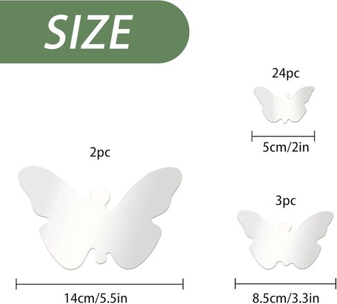 Wall Mirror Tiles, 35pcs Butterfly Shape Mirrors for Wall, Self Adhesive Wall Mirror Stickers, Acrylic Mirror Cute Room Wall Decor Y2k Aesthetic Living Room Bedroom Decor(Silver) in Kuwait