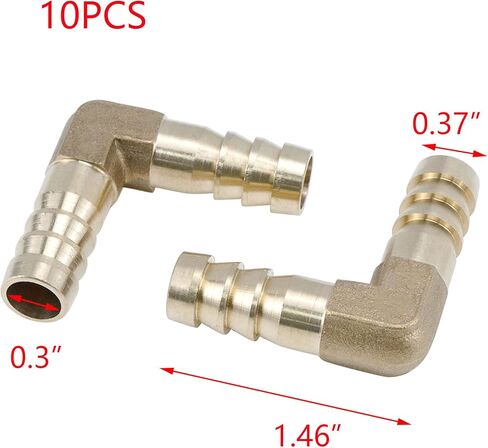 T Tulead 3/8 "PEX Barb تركيب الأنابيب النحاسية تركيب أنابيب المياه محول Elow تركيب السباكة 10 قطعة in Kuwait