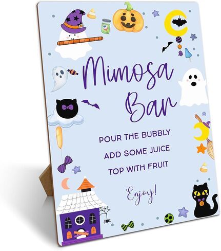 Mimosa Bar Sign With Stand, Fall Mimosa Bar Supplies Decorations, Pumpkin Brunch Dessert Table Decor Sign, Bubbly Bar Sign For Wedding Engagement Birthday Thanksgiving Party, 30 in Saudi Arabia