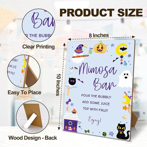Mimosa Bar Sign With Stand, Fall Mimosa Bar Supplies Decorations, Pumpkin Brunch Dessert Table Decor Sign, Bubbly Bar Sign For Wedding Engagement Birthday Thanksgiving Party, 30 in Saudi Arabia