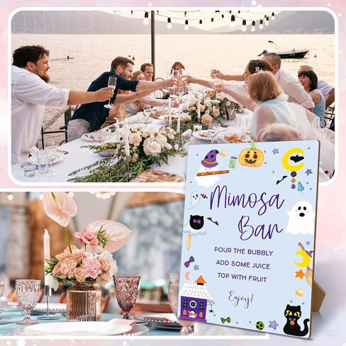 Mimosa Bar Sign With Stand, Fall Mimosa Bar Supplies Decorations, Pumpkin Brunch Dessert Table Decor Sign, Bubbly Bar Sign For Wedding Engagement Birthday Thanksgiving Party, 30 in Saudi Arabia