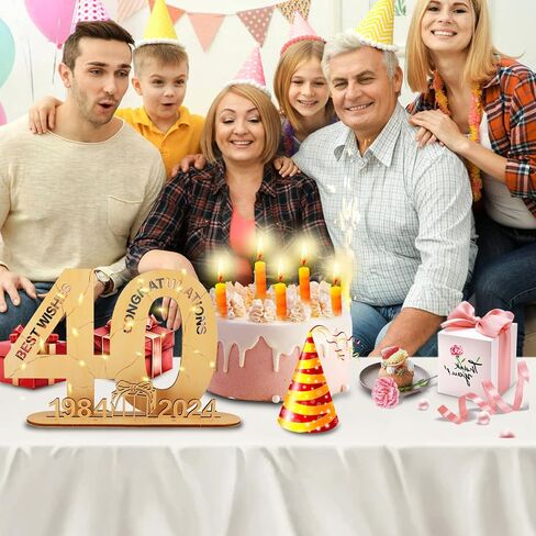 2024 Wooden Decorative LED Light Up Number Letters, Marquee Number Lights Stand for Birthday, Party, Wedding, Company Anniversary and Table Decoration - Battery Included (60) in Saudi Arabia