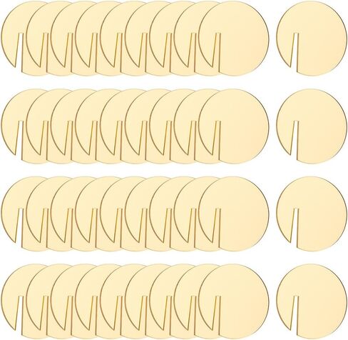 FINGERINSPIRE 40PCS Acrylic Circle Drink Tags Round Party Drink Glass Tag Blank Acrylic Tags Golden Flat Round Goblet Marker Acrylic Wine Glass Name Tags for Festival Christmas Halloween Party Decor in Saudi Arabia