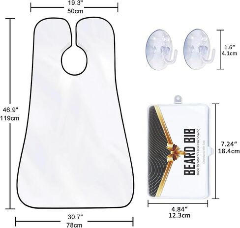 Beard Bib Beard Apron, Beard Catcher for Men Shaving and Trimming, Non-Stick Beard Cape Grooming Cloth, with 3 Suction Cups, Best Gifts for Father's Day,Valentine's Day in Saudi Arabia