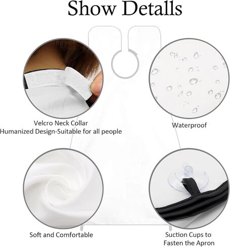 Beard Bib Beard Apron, Beard Catcher for Men Shaving and Trimming, Non-Stick Beard Cape Grooming Cloth, with 3 Suction Cups, Best Gifts for Father's Day,Valentine's Day in Saudi Arabia