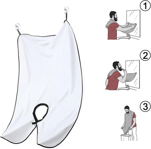 Beard Bib Beard Apron, Beard Catcher for Men Shaving and Trimming, Non-Stick Beard Cape Grooming Cloth, with 3 Suction Cups, Best Gifts for Father's Day,Valentine's Day in Saudi Arabia