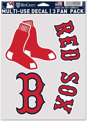 MLB Boston Red Sox Decal Multi Use Fan 3 Pack, Team Colors, One Size in Saudi Arabia