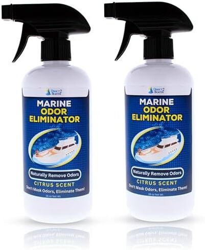 Marine Odor Eliminator 2 Pack (16 Fl Oz Ea) Instantly Removes Any Strong Odor from People, Boats, and Equipment - The Biodegradable Outdoor Odor Neutralizer (Unscented and Citrus Scented) in Saudi Arabia
