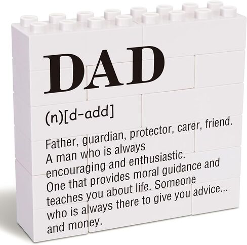 Funny Dad Definition Sign | Novelty Gifts for Dad - White Decorative Plaque for Papa's Birthday, Father's Day, Valentine's Day, Christmas. in Saudi Arabia