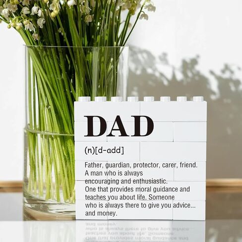 Funny Dad Definition Sign | Novelty Gifts for Dad - White Decorative Plaque for Papa's Birthday, Father's Day, Valentine's Day, Christmas. in Saudi Arabia