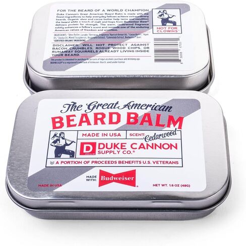 Duke Cannon Supply Co. Big Bourbon Beard Balm, 1.6oz - Oak Barrel Scent/Made with Natural and Organic Ingredients in Saudi Arabia