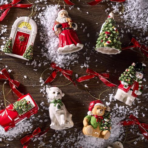 Spode Christmas Tree Collection Christmas Ornament| Hanging Santa Ornament| Holiday Home Décor| Tree Decoration Ornament| Measures 3.75 Inches made of Fine Earthenware in Saudi Arabia