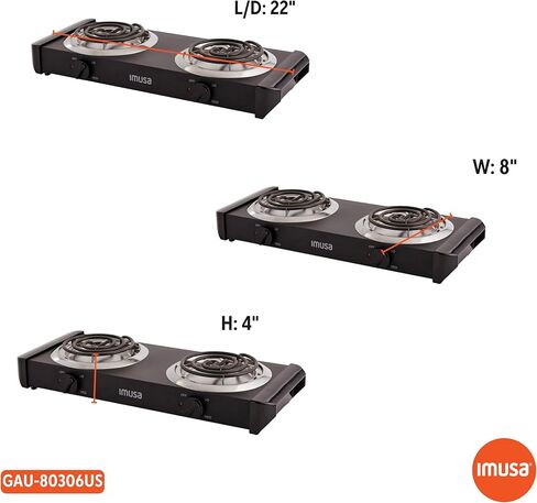 ايموسا يو اس ايه GAU-80305 شعلة كهربائية فردية 1100 واط، أسود in Kuwait