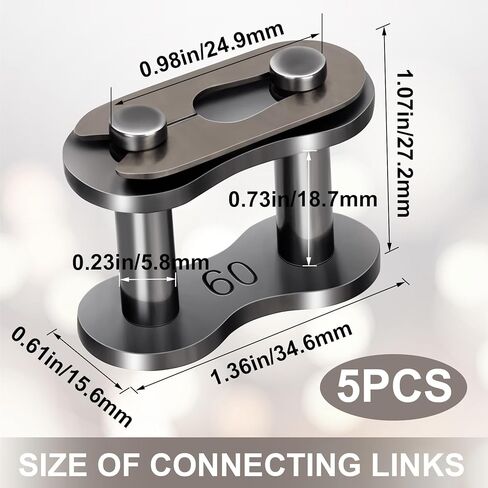 10 عبوات #50 وصلة توصيل سلسلة دوارة، وصلات سلسلة صناعية شديدة التحمل من الفولاذ الكربوني، وصلة موصل رئيسية للدراجات النارية والدراجات الزراعية ومزيل الثلج in Kuwait