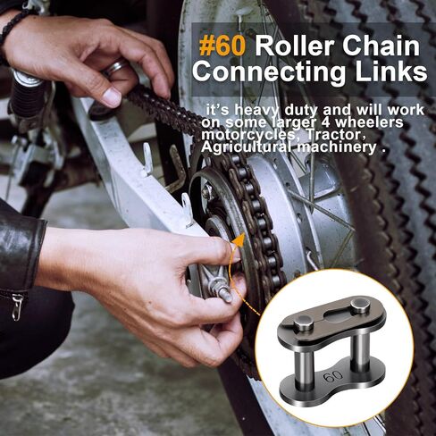 10 عبوات #50 وصلة توصيل سلسلة دوارة، وصلات سلسلة صناعية شديدة التحمل من الفولاذ الكربوني، وصلة موصل رئيسية للدراجات النارية والدراجات الزراعية ومزيل الثلج in Kuwait