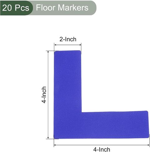 YOKIVE 4 Pcs 5S Location Marking Corner, L Shaped Floor Markers Strikers | Durable for Office Table, Desk, Floor, Steps (Blue, 2x2x0.8-inch) in Saudi Arabia