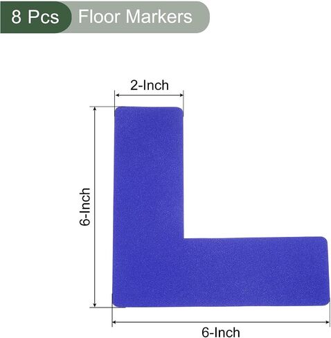 YOKIVE 4 Pcs 5S Location Marking Corner, L Shaped Floor Markers Strikers | Durable for Office Table, Desk, Floor, Steps (Blue, 2x2x0.8-inch) in Saudi Arabia