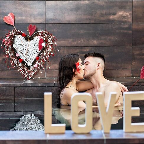 Valentine's Day Red Heart Wreath, Valentines Wreaths for Front Door, Pink White Heart Wreath with Lights Berry for Gifts Front Door Indoor Home Wedding Festival Decor in Saudi Arabia