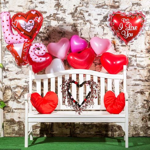Valentine's Day Red Heart Wreath, Valentines Wreaths for Front Door, Pink White Heart Wreath with Lights Berry for Gifts Front Door Indoor Home Wedding Festival Decor in Saudi Arabia