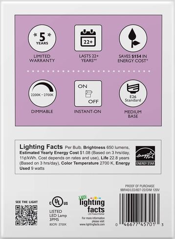 Philips LED Philips 457010 9w BR40 LED Dimmable Flood Soft White Bulb-65w equiv, 1 Count (Pack of 1) in Saudi Arabia