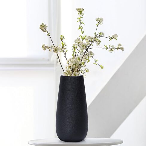 D'vine Dev 12 Inch Raven Grain Elegant Oval Ceramic Vase for Flowers, Home Décor Vase with Design Box, VS-LD-C-3 in Saudi Arabia