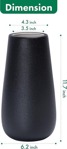 D'vine Dev 12 Inch Raven Grain Elegant Oval Ceramic Vase for Flowers, Home Décor Vase with Design Box, VS-LD-C-3 in Saudi Arabia