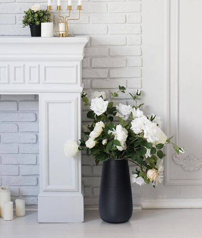 D'vine Dev 12 Inch Raven Grain Elegant Oval Ceramic Vase for Flowers, Home Décor Vase with Design Box, VS-LD-C-3 in Saudi Arabia