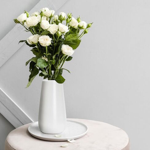 D'vine Dev 12 Inch Raven Grain Elegant Oval Ceramic Vase for Flowers, Home Décor Vase with Design Box, VS-LD-C-3 in Saudi Arabia