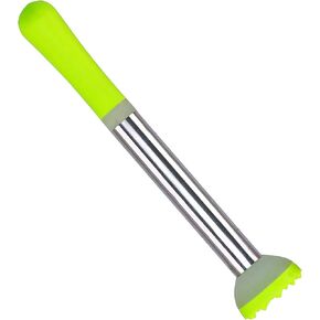 Cuisinox Professional Stainless Steel Cocktail Muddler with Rubber Handle Green 8.5"