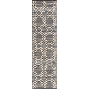 SAFAVIEH Natural Fiber Collection Runner Rug - 2'3" x 8', Blush & Black, Flat Weave Farmhouse Geometric Jute Design, Ideal for High Traffic Areas in Living Room, Bedroom (NF383A)