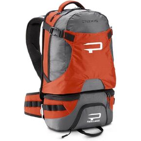 Paxis Swing Arm Backpack - Get to Your Gear without Removing Your Pack - Rust Orange/Grey