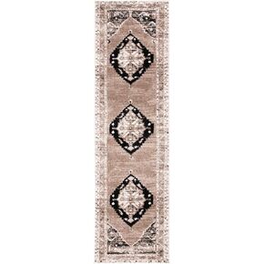 SAFAVIEH Vintage Hamadan Collection Runner Rug - 2'3" x 8', Brown & Ivory, Traditional Oriental Design, Non-Shedding & Easy Care, Ideal for High Traffic Areas in Living Room, Bedroom (VTH228T)