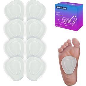 Metatarsal Pads Ball of Foot Cushion 4 Pairs for Women Men,Gel Foot Pads, Anti-Slip Forefoot Cushions Arch Support Pads,Soft Shoe Inserts for Foot Pain Relief from Mortons Neuroma Callus