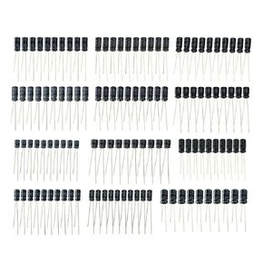 12Value 120pcs ±10% Aluminum Electrolytic Capacitor Assortment Kit Range 1uF to 470uF
