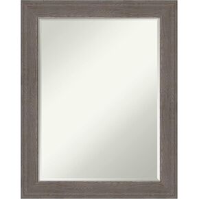 Amanti Art Bathroom Mirror, Dove Greywash Wall Mirror for use as Bathroom Vanity Mirror Over Sink (30 x 24 in.) Petite Bevel Mirror, Grey Mirror, Country Rustic Mirror from WI, USA